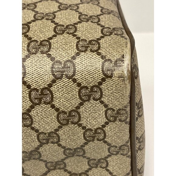 Vintage Gucci GG Supreme Boston Bag Sherry Line Handbag Logo PVC Leather - Picture 8 of 16